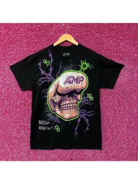 AMP Skull Lightning Black T-Shirt Medium